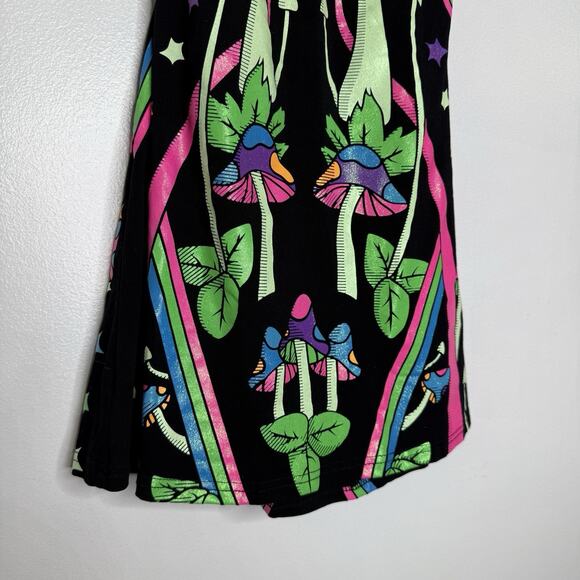 Dolls Kill Psychedelic Mushroom Dress Small Trippy Festival Fairycore Glow - Picture 3 of 7